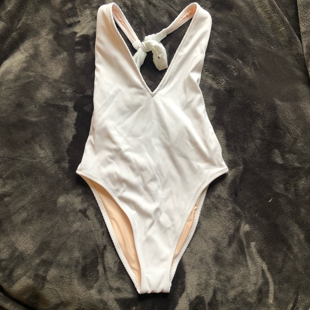 Aerie Plunge Ribbed One Piece Swimsuit